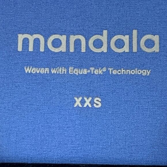 Mandala Medical Scrub Top Womens XXS Blue V Neck Short Sleeve Front Pockets - Picture 6 of 9